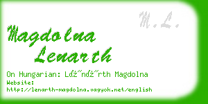 magdolna lenarth business card